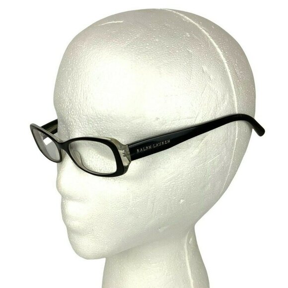 Ralph Lauren Eyeglass Frames 48-16-135 Black & Clear Acetate Rectangular Italy - Picture 2 of 10